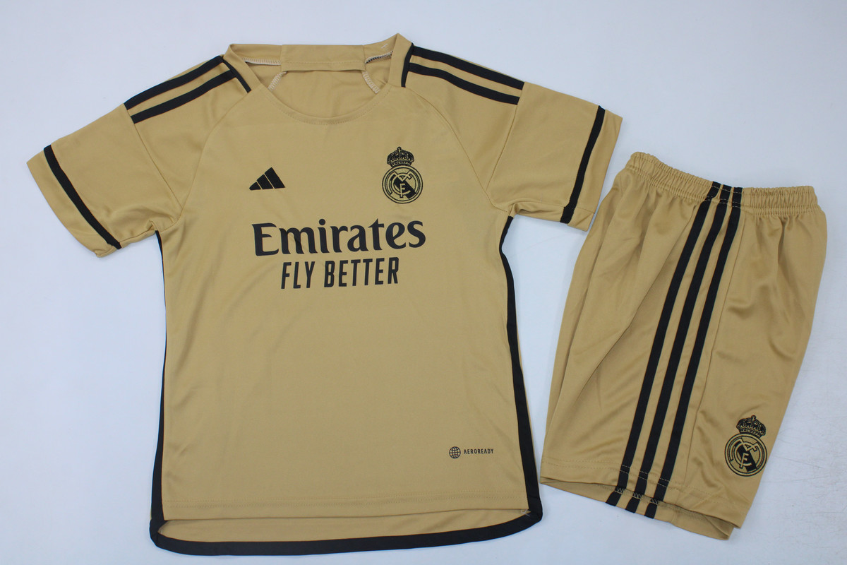 Kids-Real Madrid 23/24 Concept Golden Soccer Jersey